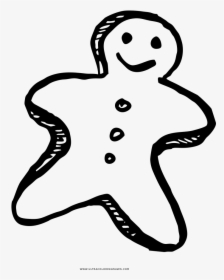 Gingerbread Cookie Coloring Page - Line Art, HD Png Download, Free Download
