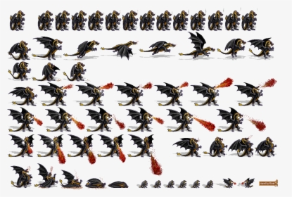 Click For Full Sized Image Black Dragon - Pixel Art Dragon Sprite, HD Png Download, Free Download