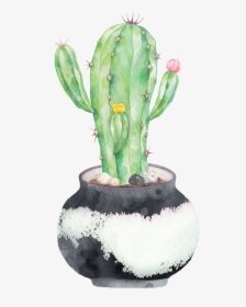 Hand Painted A Plate Of Cactus Png Transparent - Watercolor Cactus Png, Png Download, Free Download