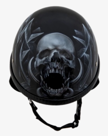 Screaming Skull Half Helmet - Half Helmet Motorcycle Skull, HD Png Download, Free Download