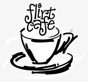 Flirt Cafe Logo Black And White - Cafe, HD Png Download, Free Download