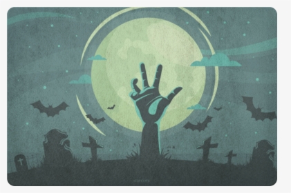 Halloween Doormat, Hand Sticking Out Of Cemetery Spooky - Background Halloween, HD Png Download, Free Download