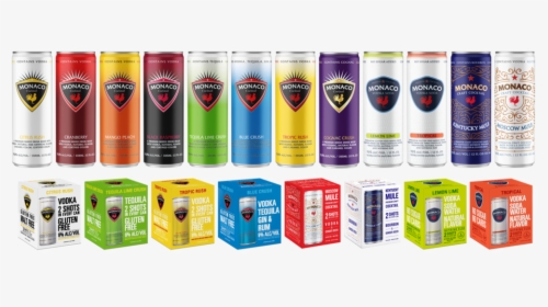 All Cans 4 Packs - Monaco Drink All Flavors, HD Png Download, Free Download