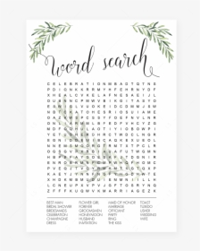 Wedding Word Search Game Printable Greenery Theme By - Hero Word Search, HD Png Download, Free Download