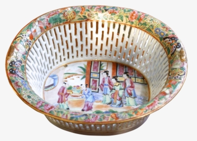 Chinese Export Rose Mandarin Chestnut Basket - Porcelain, HD Png Download, Free Download