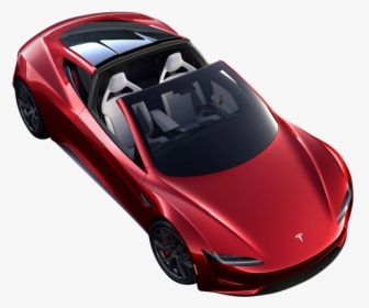 Tesla In Red From The Back - Tesla Roadster 2020 Top View, HD Png Download, Free Download