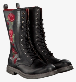 Black Replay Lace-up Boots Ramones - Motorcycle Boot, HD Png Download, Free Download