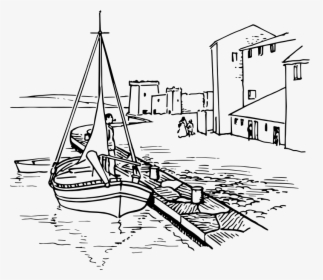 Quayside - Clipart Black And White Pier, HD Png Download, Free Download