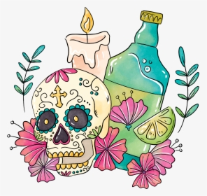#freetoedit #dayofthedead #mexico #mexicanart #totenkopf - Sugar Skull And Tequila, HD Png Download, Free Download