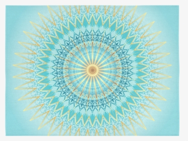 Turquoise Blue Gold Boho Mandala Colorful Cotton Linen - Poster Mandala Ibiza Grau, HD Png Download, Free Download