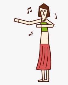Illustration Of A Woman Dancing Hula Dance - Cartoon, HD Png Download, Free Download