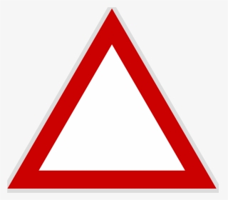 Triangular Clipart Triangle Shape - White And Red Triangle Sign, HD Png Download, Free Download