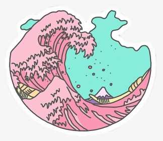 Sticker Rosa Olas Mar Oceano Emoji Tumblr - Stickers Png, Transparent Png, Free Download
