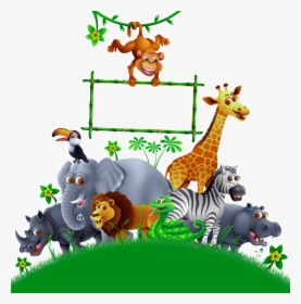 Bounce House Play Center - Cartoon Zoo Animals Png, Transparent Png, Free Download