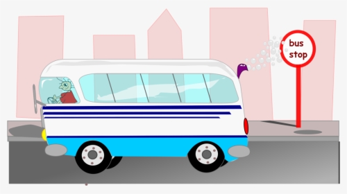 Car,brand,motor Vehicle - Bus Stop With Bus Leaving, HD Png Download, Free Download