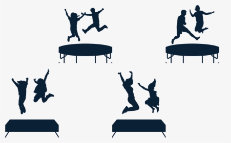 Jumping Silhouette Trampoline - Trampoline Silhouettes Jumping Groups, HD Png Download, Free Download