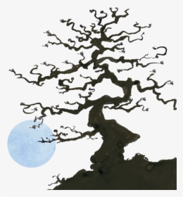 Tree And Moon - Illustration, HD Png Download, Free Download