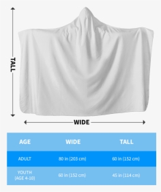 Hooded Blanket Size Chart, HD Png Download, Free Download