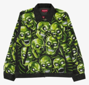 Supreme Skull Pile Work Jacket "ss - Supreme Green Skull Shirt, HD Png Download, Free Download