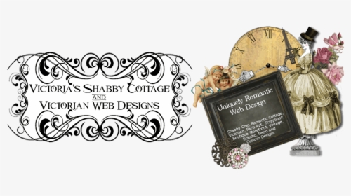 Victorias Shabby Cottage Logo And Banner - Design Logo Vintage Shabby, HD Png Download, Free Download