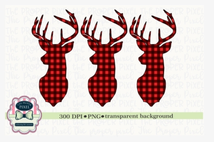 Deer Design Buffalo Plaid Christmas Sublimation Printable - Deer, HD Png Download, Free Download