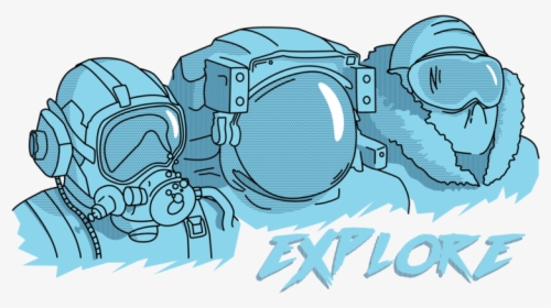 T Shirt Design Exploration Astronaut Diver Mountaineer - Illustration, HD Png Download, Free Download