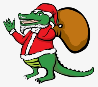 Santa Alligator Vector Clip Art - Santa Gator, HD Png Download, Free Download