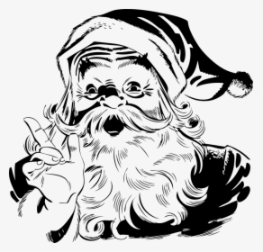 Santa, Santa Claus, Santa Clause, Saint Nicholas - Santa Claus Black And White, HD Png Download, Free Download