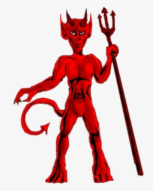 Devil Png Image - Red Devil With Pitchfork, Transparent Png, Free Download