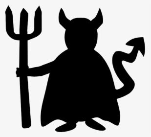 Devil Stencil Silhouette Halloween Demon - Devil Clipart Black And White, HD Png Download, Free Download
