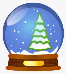 Snow Globe With Christmas Tree Vector Clip Art - Snow Globe Cartoon Png, Transparent Png, Free Download