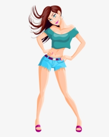 Sexy Girl Vector Png Image - Chica Animada Sexy Png, Transparent Png, Free Download