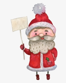 Santa Claus Watercolor Painting - Watercolor Painting, HD Png Download, Free Download