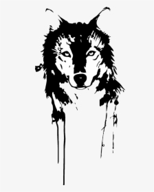 T-shirt Gray Wolf Black Png Download Free Clipart - Black And White Wolf Png, Transparent Png, Free Download
