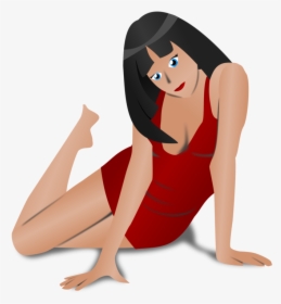 Brunette, Girl, Lady, People, Person, Red, Woman, Sexy - Cewek Seksi Kartun Png, Transparent Png, Free Download