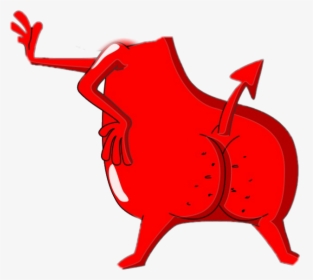 Cow And Chicken Red Devil Butt, Hd Png Download - Cow And Chicken Devil Butt, Transparent Png, Free Download