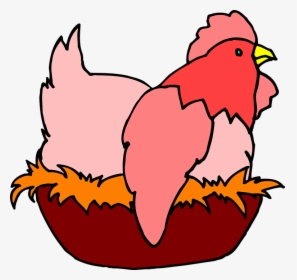 Red Chicken In A Nest Svg Clip Arts - Red Hen On A Nest, HD Png Download, Free Download