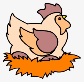 Chicken On Nest Clipart - Ayam Dan Telur Animasi, HD Png Download, Free Download