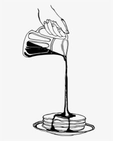 Line Art,plant,blackandwhite - Syrup And Pancakes Drawing, HD Png Download, Free Download