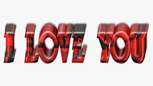Love, You, 3d, Red, Black - Love 3d Text Png, Transparent Png, Free Download