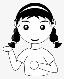 Praise Clipart Happy Black Girl - Girl Clip Art Black And White, HD Png Download, Free Download