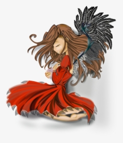 Anime Girl Clipart Happy - Angel Anime Drawing, HD Png Download, Free Download