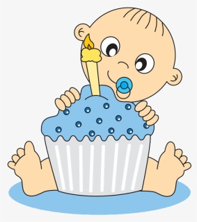 Birthday Cake Infant Greeting Card Clip Art - Baby With Cake Cartoon, HD Png Download, Free Download