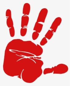 Hand, Handprint, Fingerprint, Stop, Touch, Red, Fingers - Red Hand Print Clip Art, HD Png Download, Free Download