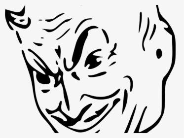Demon Clipart Line Drawing - Satan Face Black And White, HD Png Download, Free Download