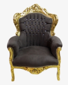 Big Baroque Armchair Gold Frame, Brown Velvet With - Club Chair, HD Png Download, Free Download