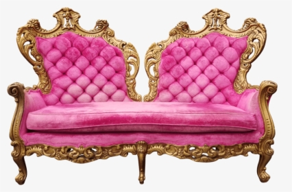 Regency Gold & Pink Loveseat - Studio Couch, HD Png Download, Free Download