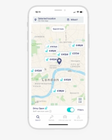 Map - Car Sharing App Png, Transparent Png, Free Download