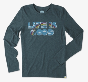 Women"s Life Is Good Rainbow Clouds Long Sleeve Cool - Long-sleeved T-shirt, HD Png Download, Free Download