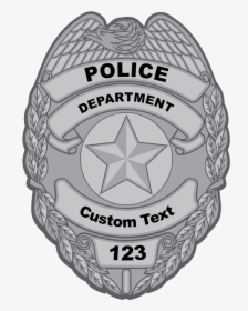 Custom Silver Police Badge Sticker - Emblem, HD Png Download, Free Download